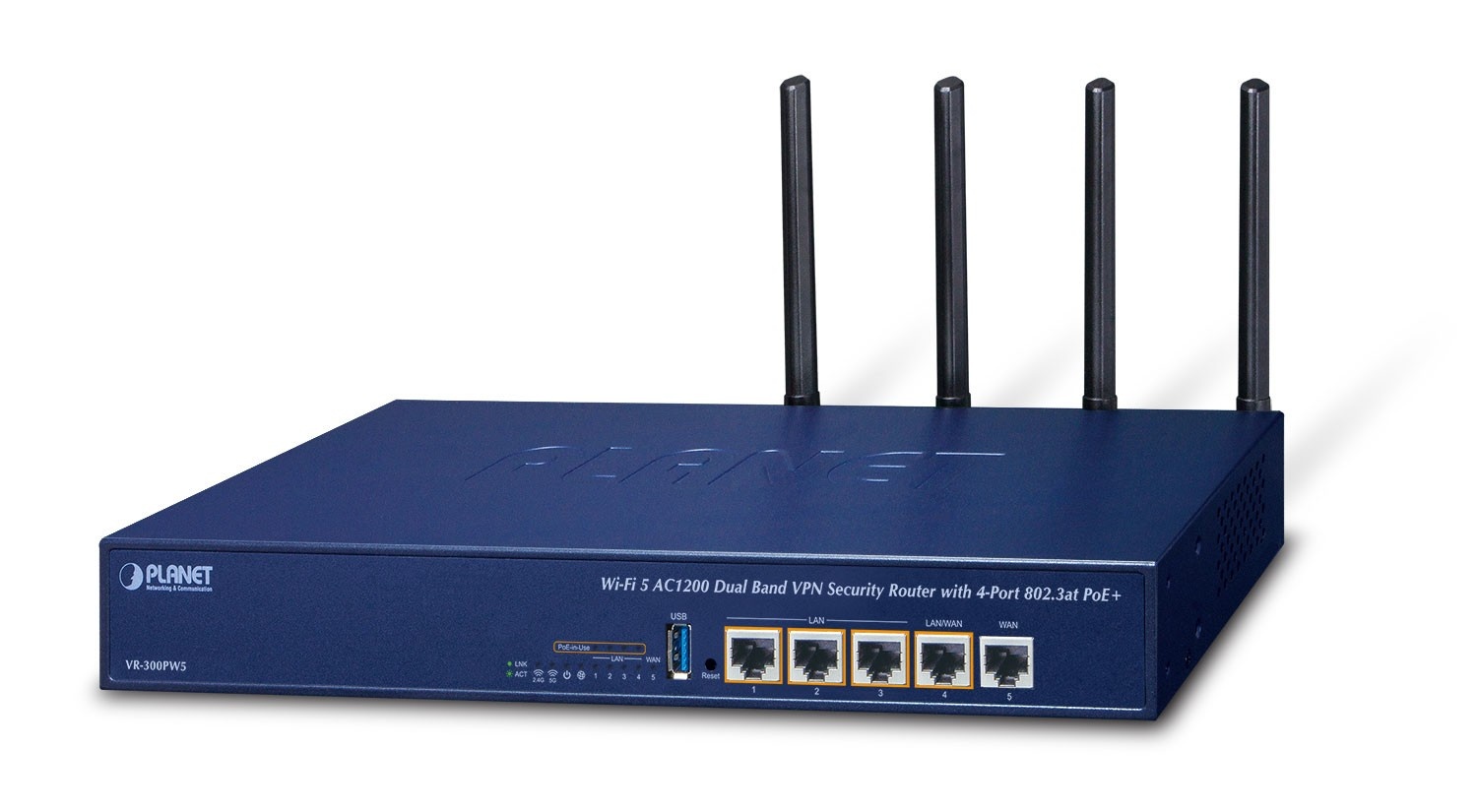 PLANET PLANET Wi-Fi 5 AC1200 Dual Band VPN router wireless Gigabit Ethernet Dual-band (2.4 GHz/5 GHz) Blu - RETI | TecnoCARE.net Sabaudia, Latina, Terracina, San Felice Circeo e Pontinia