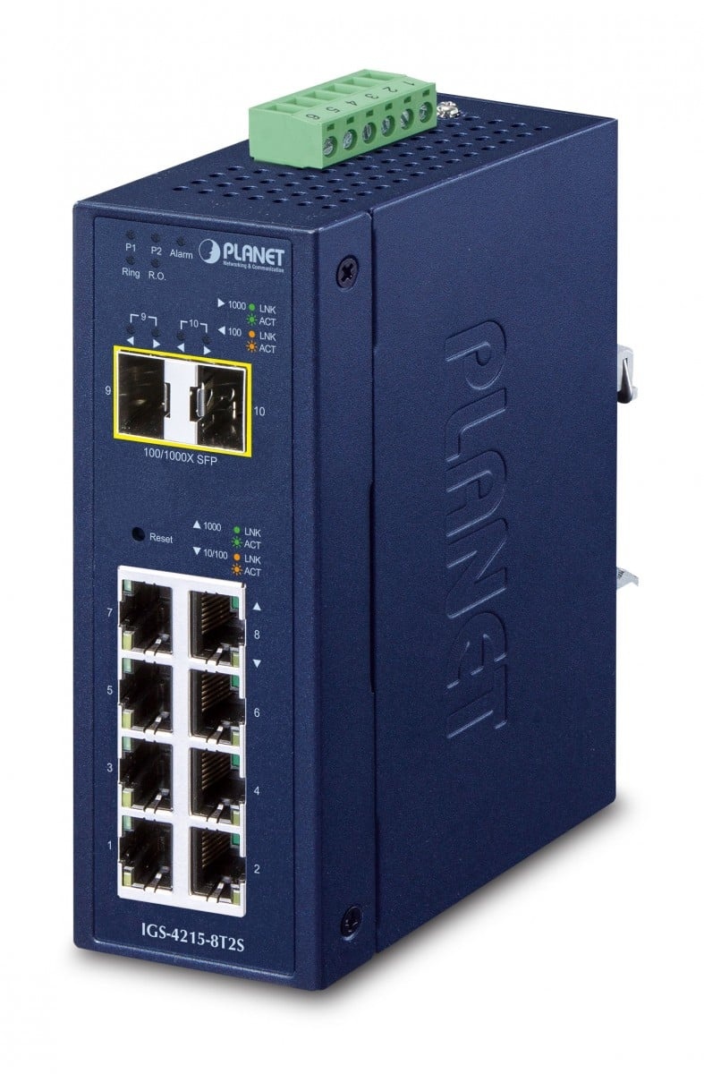 PLANET PLANET IP30 Industrial L2/L4 8-Port Gestito L2/L4 Gigabit Ethernet (10/100/1000) Blu - RETI | TecnoCARE.net Sabaudia, Latina, Terracina, San Felice Circeo e Pontinia