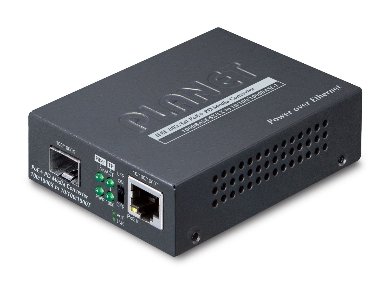 PLANET PLANET 802.3at PoE+ PD convertitore multimediale di rete 2000 Mbit/s Nero - RETI | TecnoCARE.net Sabaudia, Latina, Terracina, San Felice Circeo e Pontinia