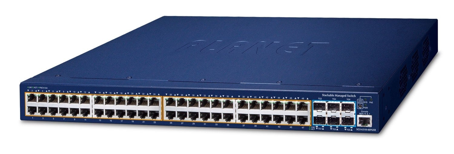 PLANET PLANET SGS-6310-48P6XR switch di rete Gestito L3 Gigabit Ethernet (10/100/1000) Supporto Power over Ethernet (PoE) 1U Blu - RETI | TecnoCARE.net Sabaudia, Latina, Terracina, San Felice Circeo e Pontinia