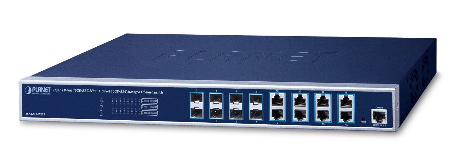 PLANET PLANET Lag 3 8-port 10GBASE-X SFP+ + Gestito L3 10G Ethernet (100/1000/10000) 1U Blu - RETI | TecnoCARE.net Sabaudia, Latina, Terracina, San Felice Circeo e Pontinia