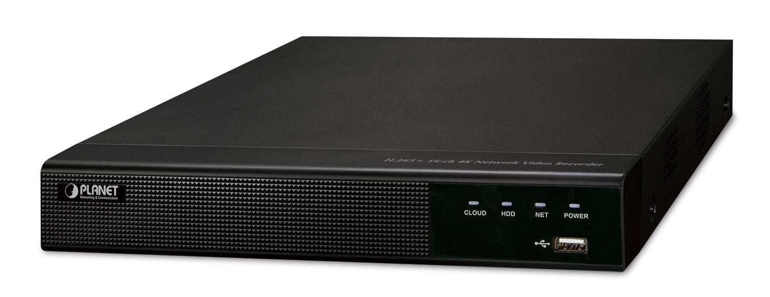 PLANET Planet NVR-1600 H.265 16-ch 4K(8MP) Network Video Recorder: H.265(+)/H.264(+), 1*SATA HDD, HDMI/VGA, 2-way Audio, 2*USB, Feature-rich OSD - SISTEMI DI SORVEGLIANZA | TecnoCARE.net Sabaudia, Latina, Terracina, San Felice Circeo e Pontinia