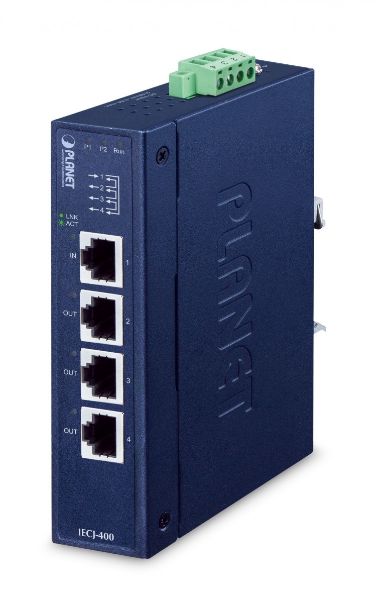 PLANET Planet IECJ-400 Industrial 4-Port EtherCAT Junction Slave (-40~75 degrees C, dual 9~48V DC, 1 x 100TX RJ45 IN, 3 x 100TX RJ45 OUT,  BECKHOFF EtherCAT conformanc - RETI | TecnoCARE.net Sabaudia, Latina, Terracina, San Felice Circeo e Pontinia