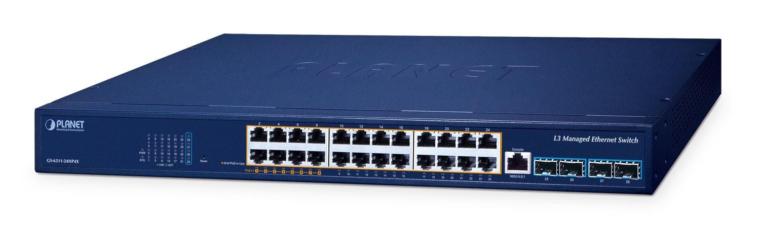 PLANET PLANET GS-6311-24HP4X switch di rete Gestito L3 Gigabit Ethernet (10/100/1000) Supporto Power over Ethernet (PoE) - RETI | TecnoCARE.net Sabaudia, Latina, Terracina, San Felice Circeo e Pontinia