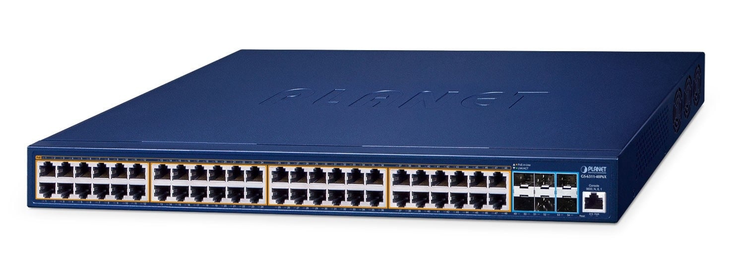 PLANET PLANET GS-6311-48P6X switch di rete Gestito L3 Gigabit Ethernet (10/100/1000) Supporto Power over Ethernet (PoE) Blu - RETI | TecnoCARE.net Sabaudia, Latina, Terracina, San Felice Circeo e Pontinia