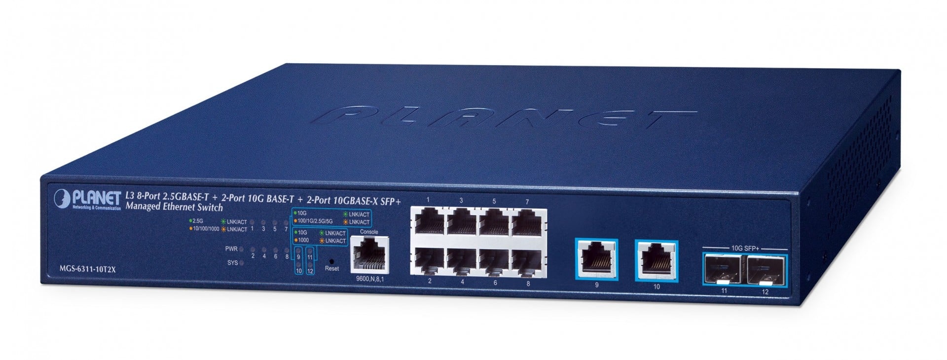 PLANET PLANET Layer 3 8-Port 2.5GBASE-T + Gestito L3 10G Ethernet (100/1000/10000) 1U Blu - RETI | TecnoCARE.net Sabaudia, Latina, Terracina, San Felice Circeo e Pontinia