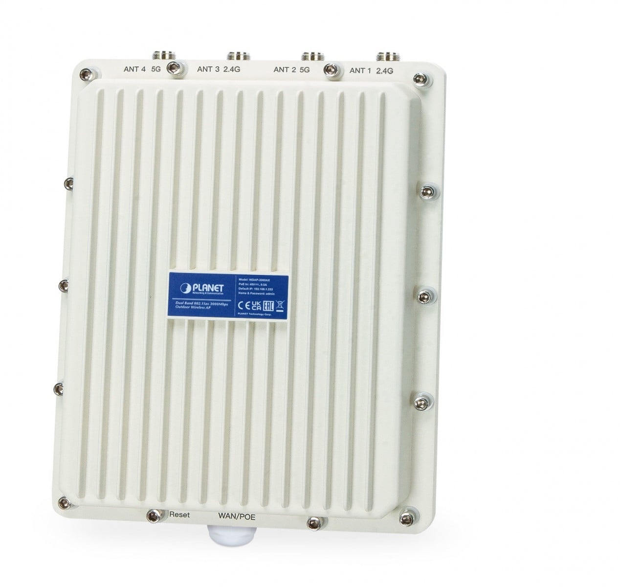 PLANET PLANET IP67 Wi-Fi 6 802.11ax, Dual 2400 Mbit/s Alluminio Supporto Power over Ethernet (PoE) - RETI | TecnoCARE.net Sabaudia, Latina, Terracina, San Felice Circeo e Pontinia