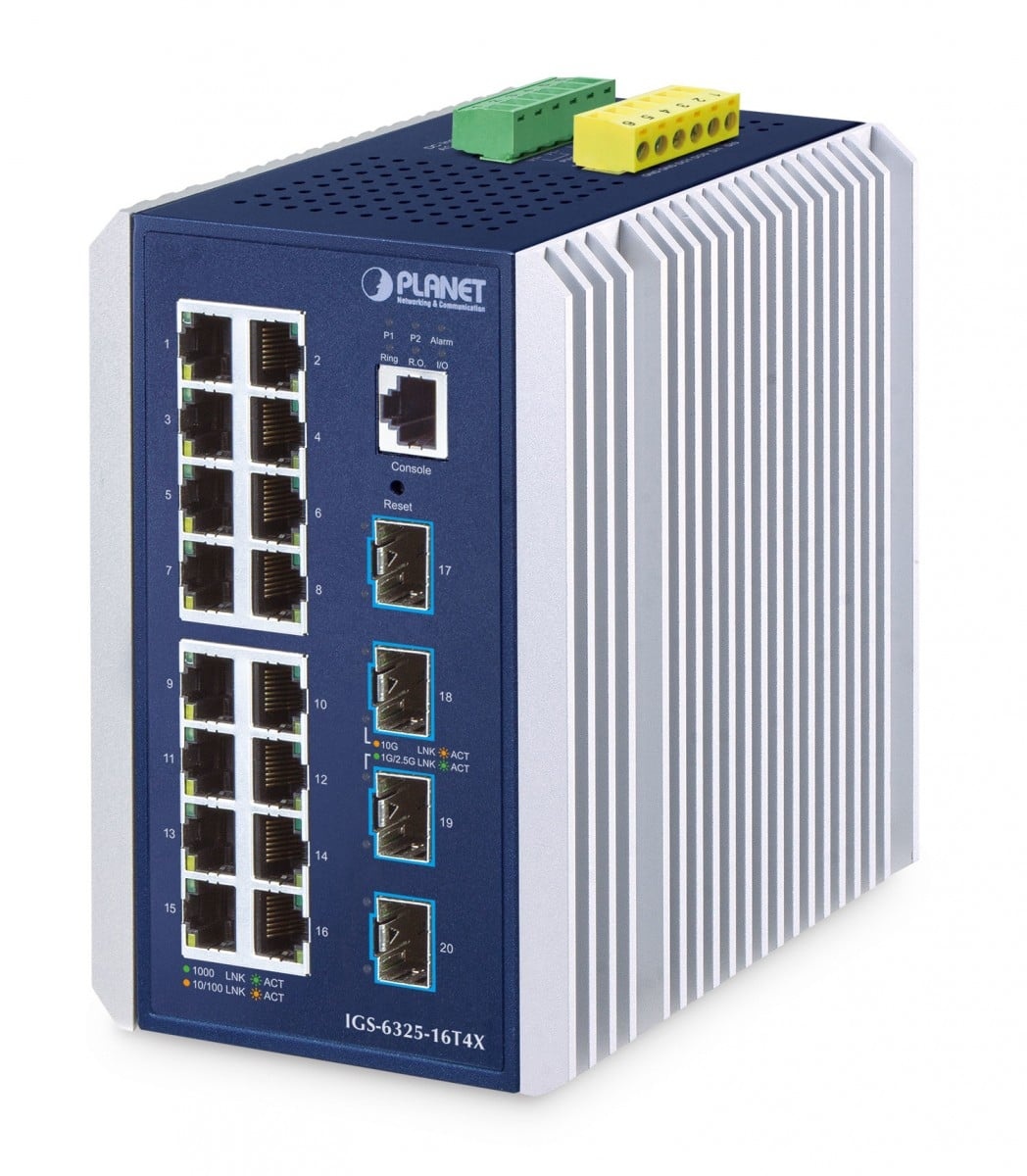 PLANET PLANET IP30 Industrial L3 16-Port Gestito Gigabit Ethernet (10/100/1000) Alluminio, Blu - RETI | TecnoCARE.net Sabaudia, Latina, Terracina, San Felice Circeo e Pontinia