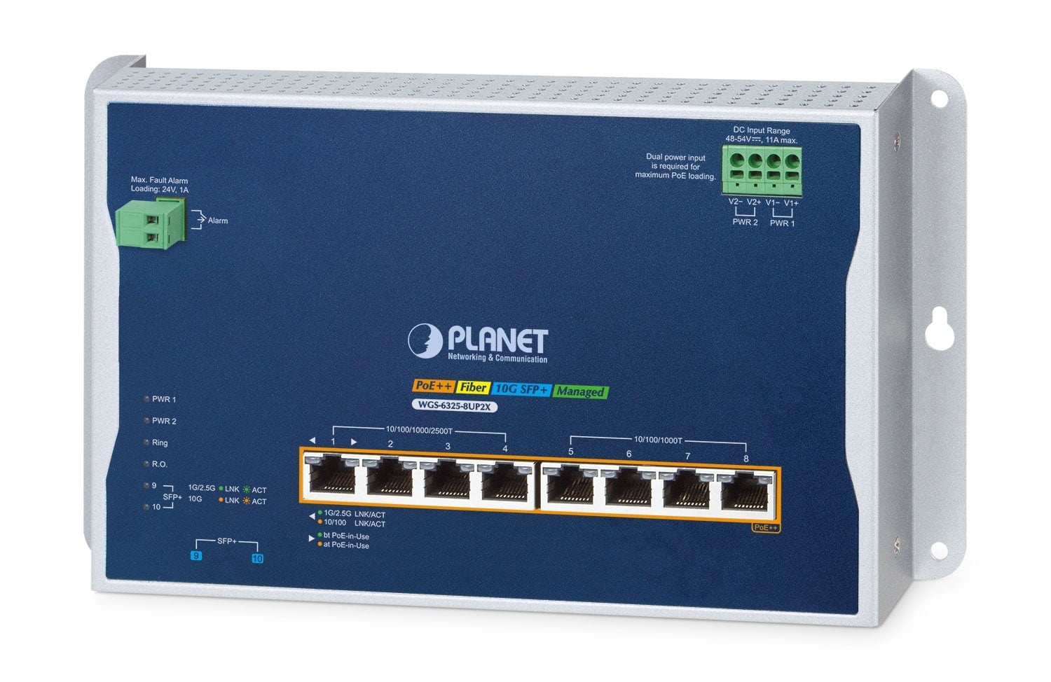 PLANET PLANET IP30 Industrial L3 4-Port 2.5G 802.3bt PoE+ - 4-Port Gestito 2.5G Ethernet (100/1000/2500) Supporto Power over Ethernet (PoE) Alluminio, Blu - RETI | TecnoCARE.net Sabaudia, Latina, Terracina, San Felice Circeo e Pontinia