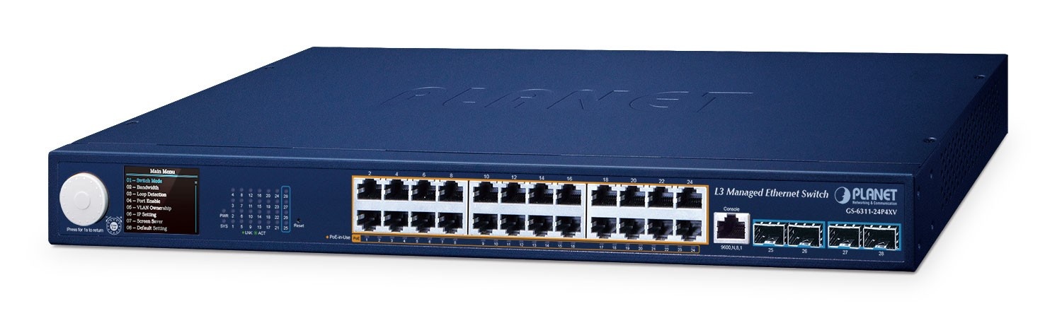 PLANET Planet GS-6311-24P4XV Switch Ethernet Gigabit Layer 3 Gestito con PoE - RETI | TecnoCARE.net Sabaudia, Latina, Terracina, San Felice Circeo e Pontinia