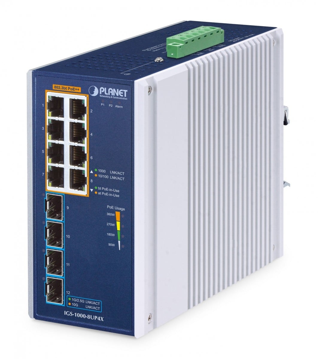 PLANET Planet IGS-1000-8UP4X Switch Industriale Non Gestito Gigabit a 8 Porte - RETI | TecnoCARE.net Sabaudia, Latina, Terracina, San Felice Circeo e Pontinia