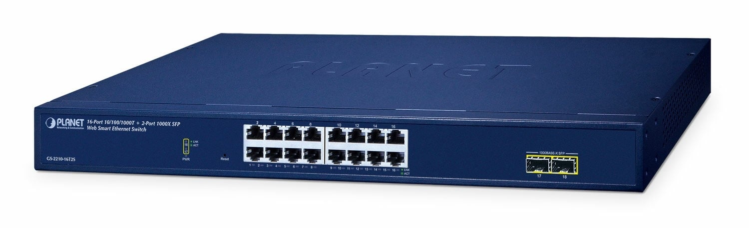 PLANET Planet GS-2210-16T2S Switch Smart 16xGE 2xSFP - RETI | TecnoCARE.net Sabaudia, Latina, Terracina, San Felice Circeo e Pontinia