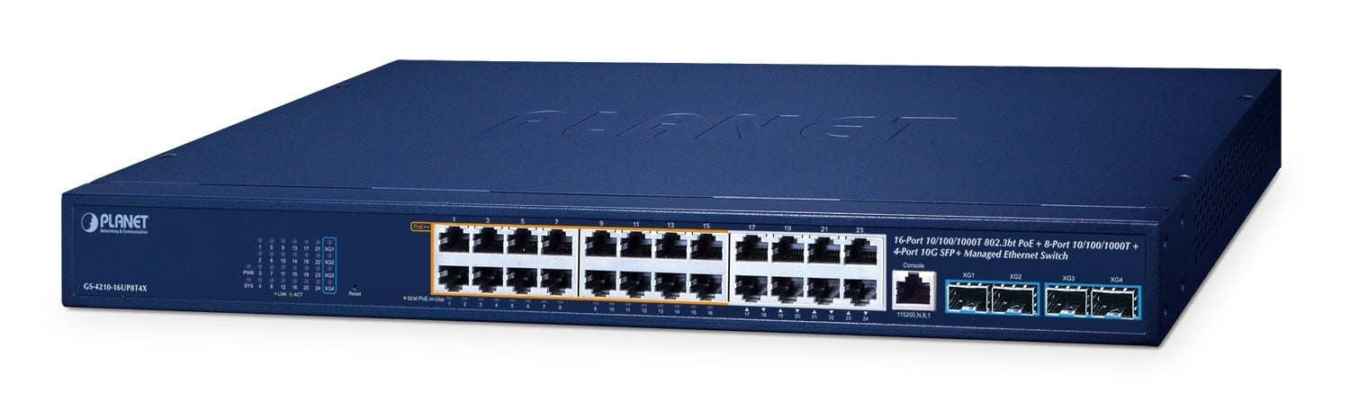 PLANET PLANET GS-4210-16UP8T4X switch di rete Gestito L2/L4 Gigabit Ethernet (10/100/1000) - RETI | TecnoCARE.net Sabaudia, Latina, Terracina, San Felice Circeo e Pontinia