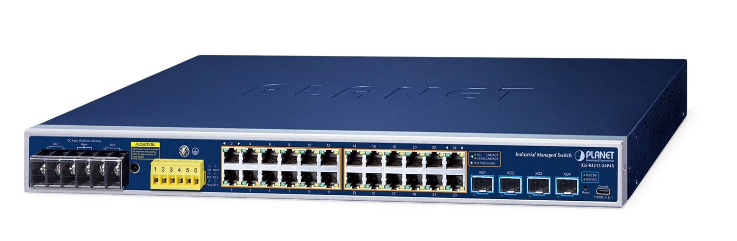 PLANET PLANET IGS-R4215-24P4X switch di rete Gestito L2+ Gigabit Ethernet (10/100/1000) Supporto Power over Ethernet (PoE) 1U Blu - RETI | TecnoCARE.net Sabaudia, Latina, Terracina, San Felice Circeo e Pontinia
