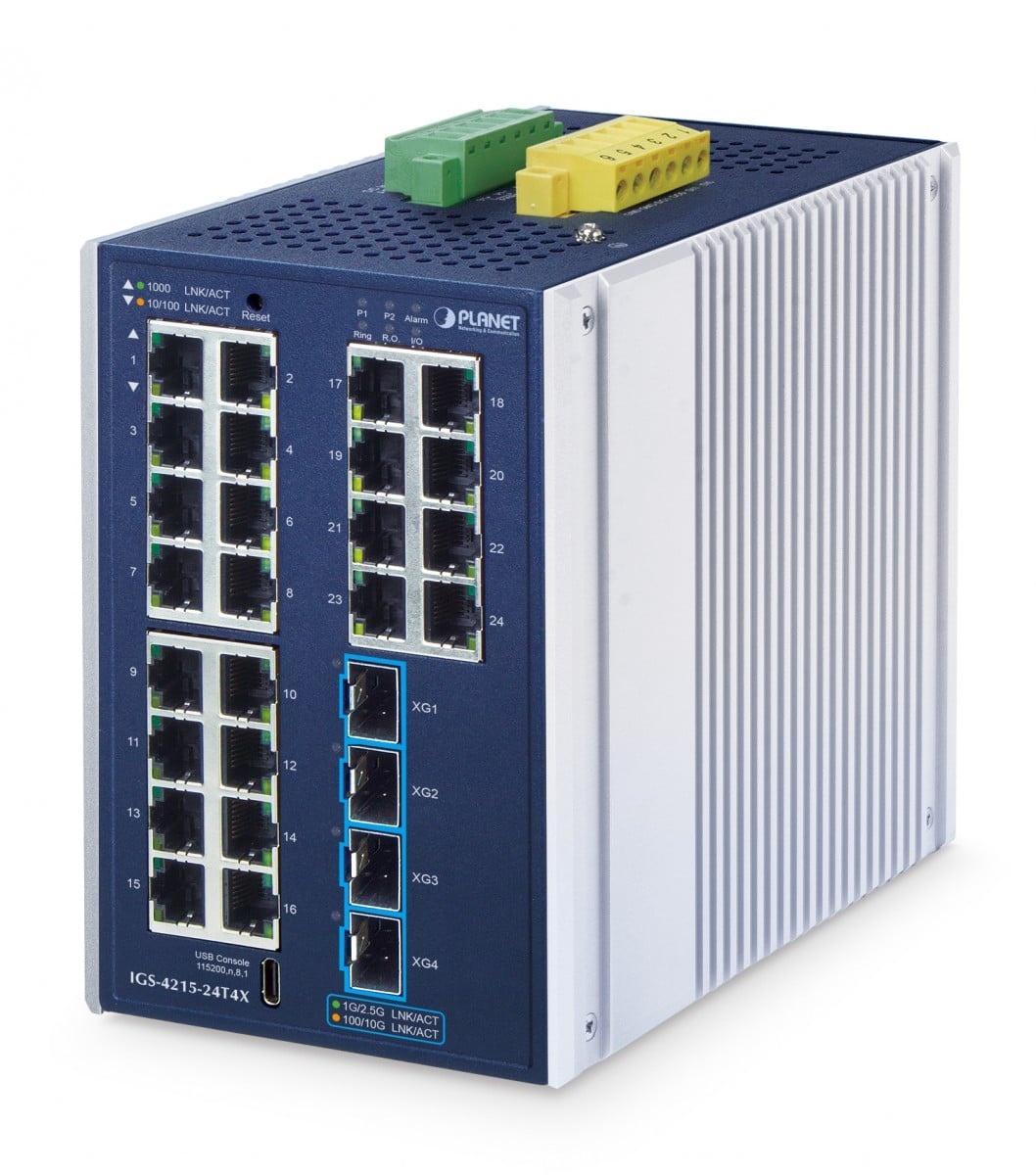 PLANET PLANET Industrial L2+ 24-Port Managed Switch IGS-4215-24T4X Gestito L2+ Gigabit Ethernet (10/100/1000) Alluminio, Blu - RETI | TecnoCARE.net Sabaudia, Latina, Terracina, San Felice Circeo e Pontinia