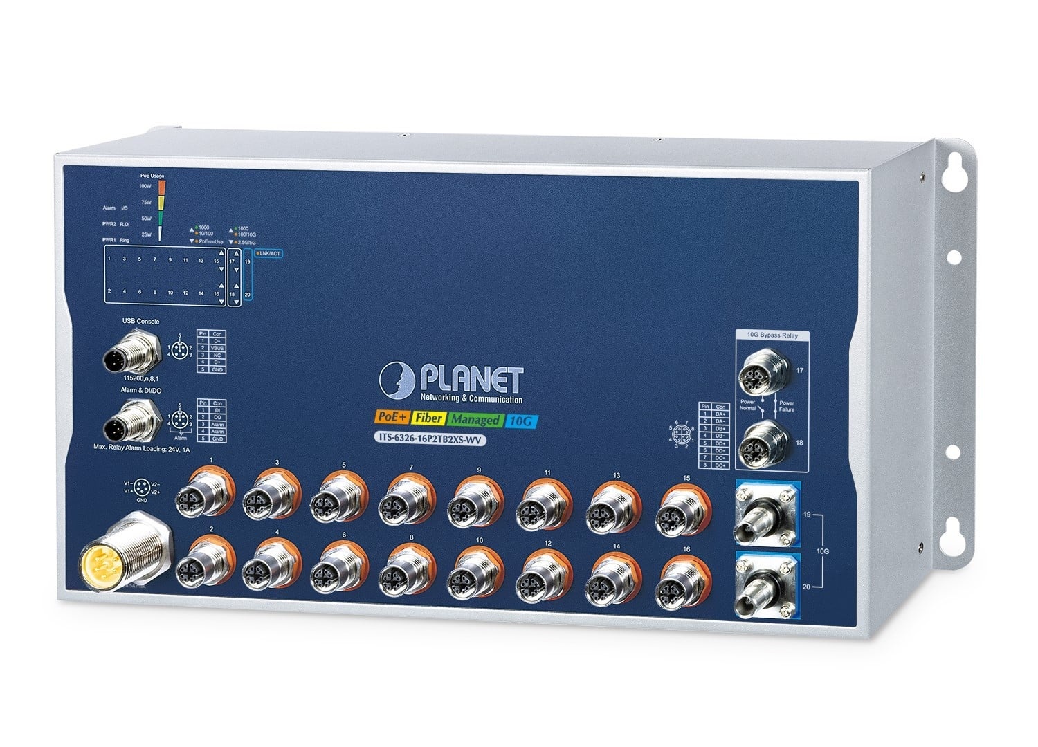 PLANET PLANET ITS-6326-16P2TB2XS-WV switch di rete Gestito L3 Supporto Power over Ethernet (PoE) Alluminio, Blu - RETI | TecnoCARE.net Sabaudia, Latina, Terracina, San Felice Circeo e Pontinia