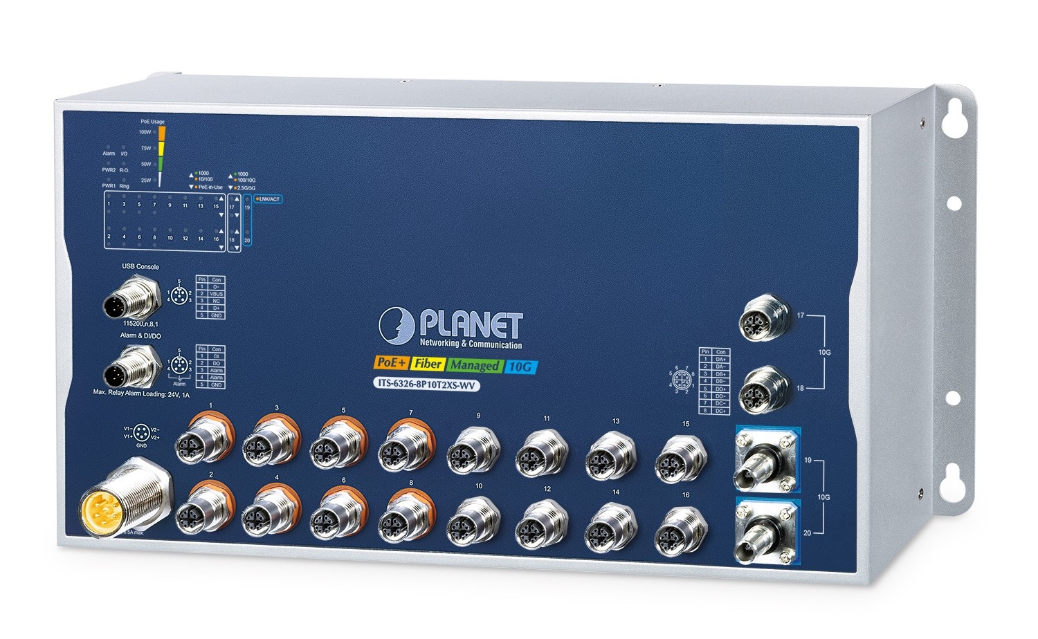 PLANET PLANET ITS-6326-8P10T2XS-WV switch di rete Gestito L3 Alluminio, Blu - RETI | TecnoCARE.net Sabaudia, Latina, Terracina, San Felice Circeo e Pontinia