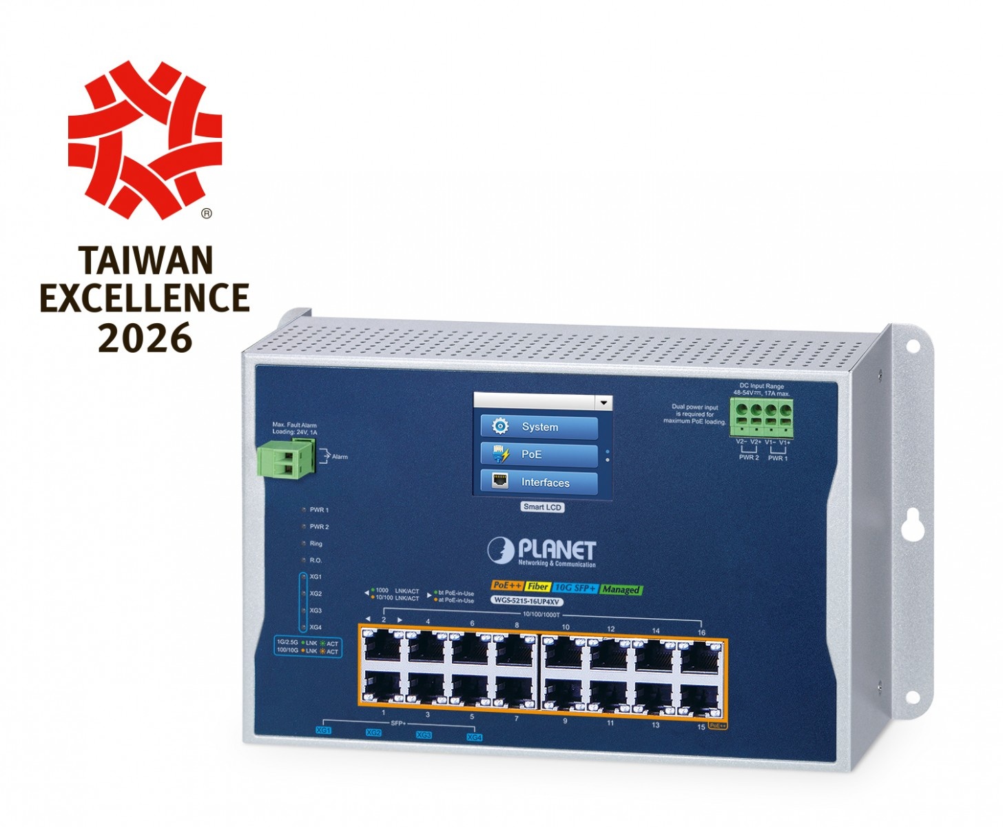 PLANET PLANET Industrial L2+ 16-Port 10/100/1000T 802.3bt PoE + 4-Port 10G SFP+ Wall-mount Managed Ethernet Switch with LCD Touch Screen Gestito L2/L2+ Gigabit Etherne - RETI | TecnoCARE.net Sabaudia, Latina, Terracina, San Felice Circeo e Pontinia