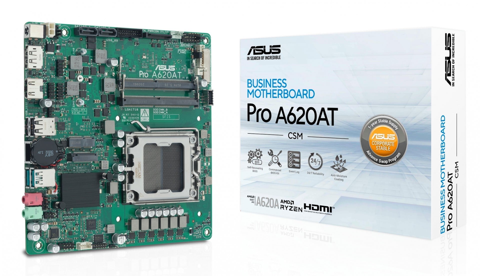 ASUS ASUS Pro A620AT-CSM AMD A620A Socket AM5 Thin Mini ITX - COMPONENTI | TecnoCARE.net Sabaudia, Latina, Terracina, San Felice Circeo e Pontinia