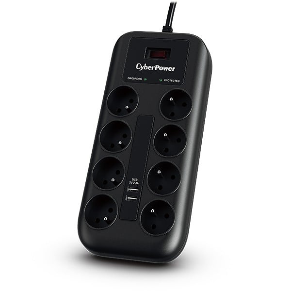 CYBERPOWER CyberPower P0820SUF0-FR protezione contro le sovratensioni Nero 8 prese AC 200 - 250 V 1,8 m - PROTEZIONE CIRCUITI | TecnoCARE.net Sabaudia, Latina, Terracina, San Felice Circeo e Pontinia