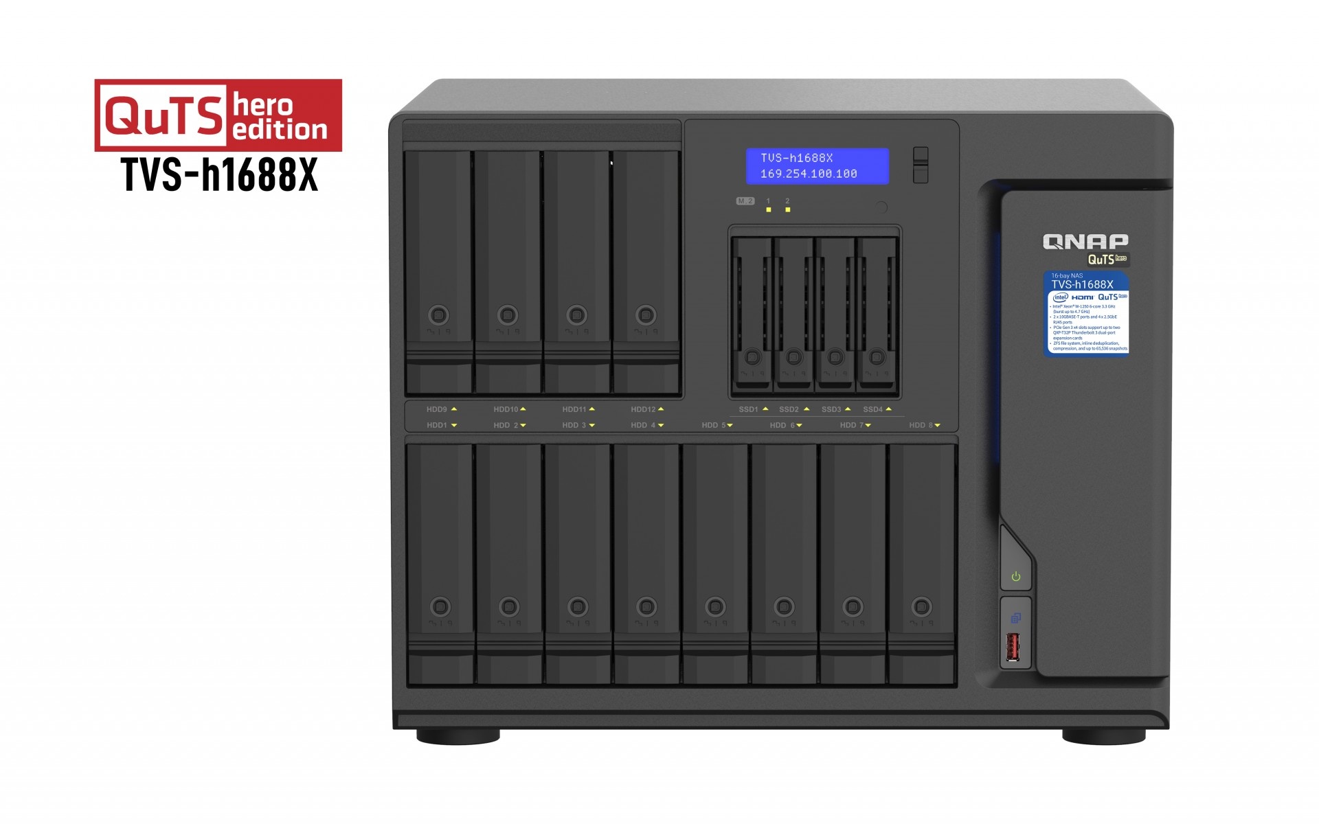 QNAP QNAP TVS-h1688X NAS Tower Collegamento ethernet LAN Nero W-1250 - SUPPORTI PER LA MEMORIZZAZIONE | TecnoCARE.net Sabaudia, Latina, Terracina, San Felice Circeo e Pontinia