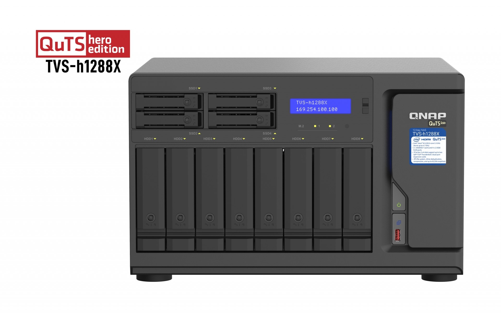 QNAP QNAP TVS-h1288X NAS Tower Collegamento ethernet LAN Nero W-1250 - SUPPORTI PER LA MEMORIZZAZIONE | TecnoCARE.net Sabaudia, Latina, Terracina, San Felice Circeo e Pontinia