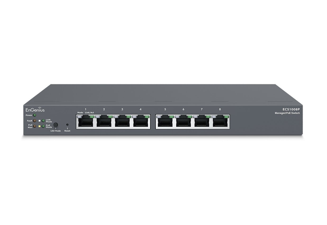 ENGENIUS EnGenius ECS1008P switch di rete Gestito L2 Gigabit Ethernet (10/100/1000) Supporto Power over Ethernet (PoE) Nero - RETI | TecnoCARE.net Sabaudia, Latina, Terracina, San Felice Circeo e Pontinia