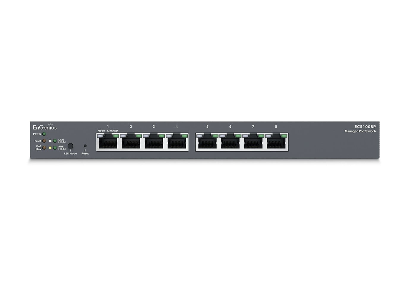 ENGENIUS EnGenius ECS1008P switch di rete Gestito L2 Gigabit Ethernet (10/100/1000) Supporto Power over Ethernet (PoE) Nero - RETI | TecnoCARE.net Sabaudia, Latina, Terracina, San Felice Circeo e Pontinia