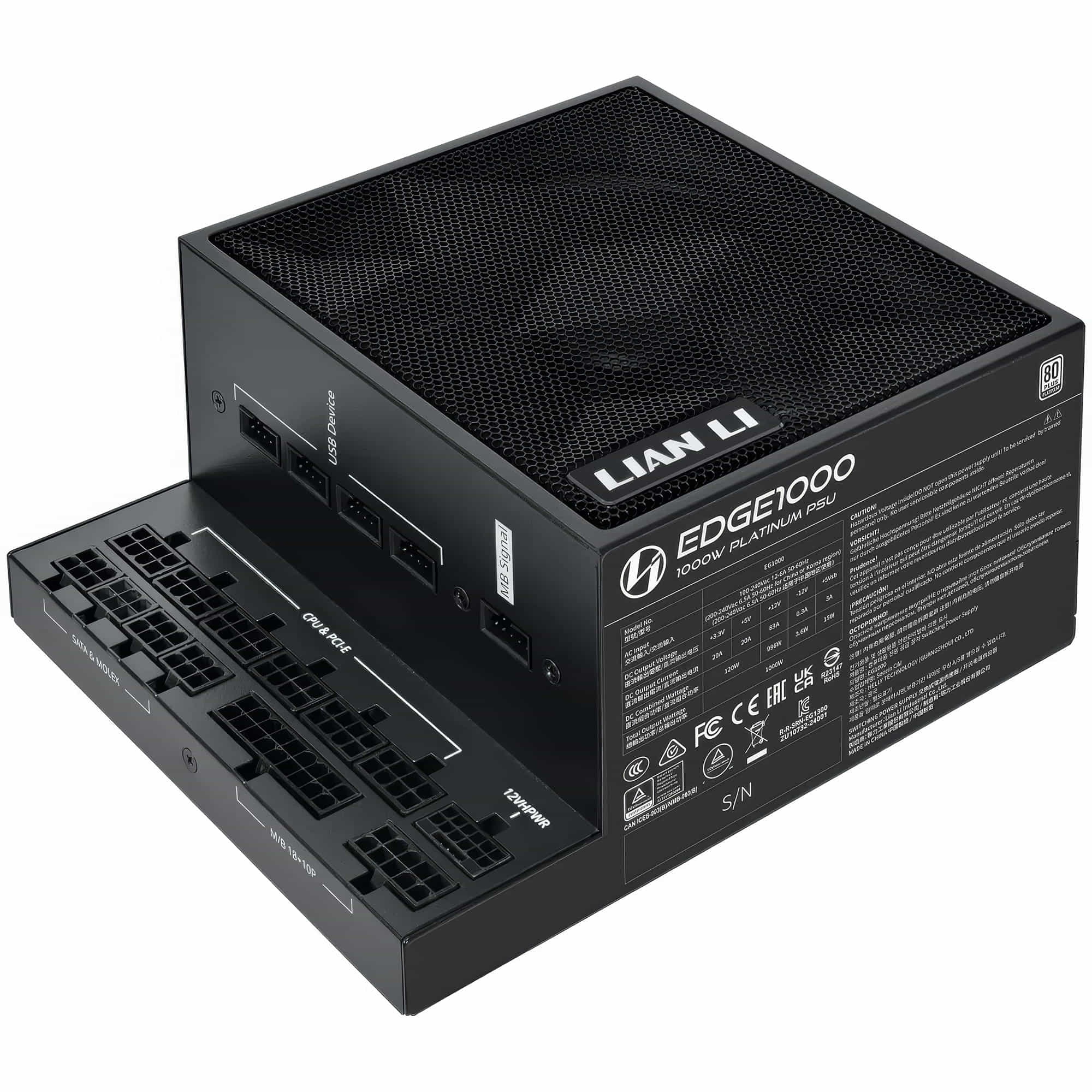 LIAN LI Lian Li EDGE EG1000 80 PLUS Platinum - PCIe 5.1, ATX 3.1 - 1000 Watt, Nero - ALIMENTATORI | TecnoCARE.net Sabaudia, Latina, Terracina, San Felice Circeo e Pontinia