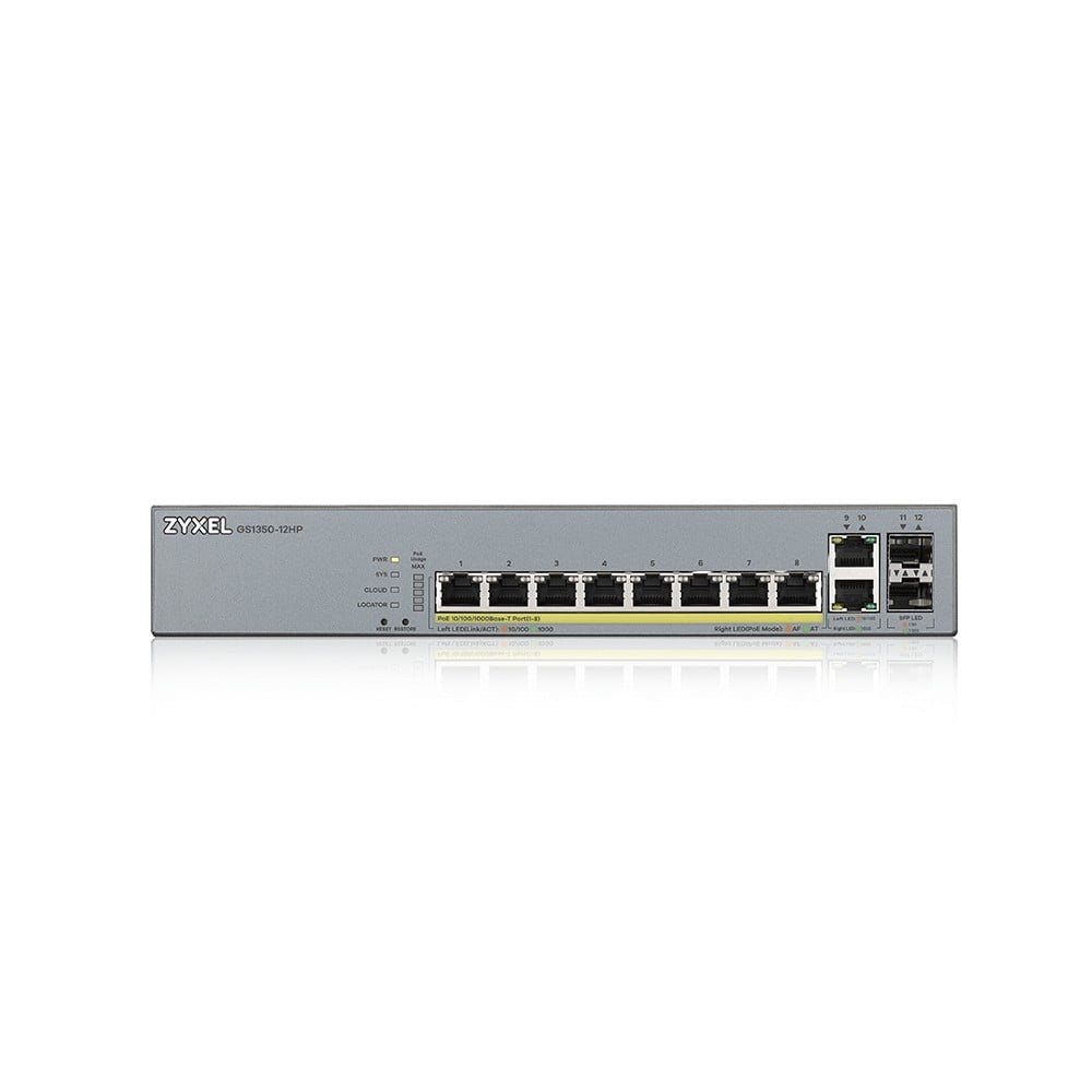 ZYXEL Zyxel GS1350-12HP-EU0101F switch di rete Gestito L2 Gigabit Ethernet (10/100/1000) Supporto Power over Ethernet (PoE) Grigio - RETI | TecnoCARE.net Sabaudia, Latina, Terracina, San Felice Circeo e Pontinia
