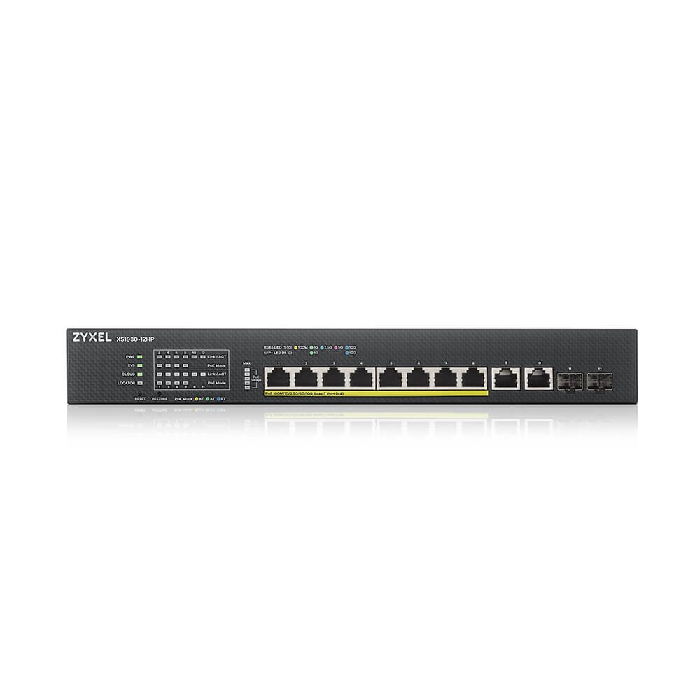 ZYXEL Zyxel XS1930-12HP-ZZ0101F switch di rete Gestito L3 10G Ethernet (100/1000/10000) Supporto Power over Ethernet (PoE) Nero - RETI | TecnoCARE.net Sabaudia, Latina, Terracina, San Felice Circeo e Pontinia