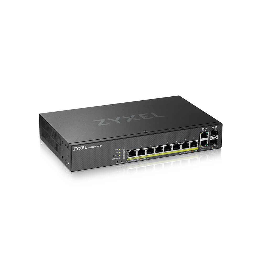 ZYXEL Zyxel GS2220-10HP-EU0101F switch di rete Gestito L2 Gigabit Ethernet (10/100/1000) Supporto Power over Ethernet (PoE) Nero - RETI | TecnoCARE.net Sabaudia, Latina, Terracina, San Felice Circeo e Pontinia
