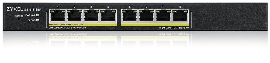 ZYXEL Zyxel GS1915-8EP Gestito L2 Gigabit Ethernet (10/100/1000) Supporto Power over Ethernet (PoE) Nero - RETI | TecnoCARE.net Sabaudia, Latina, Terracina, San Felice Circeo e Pontinia