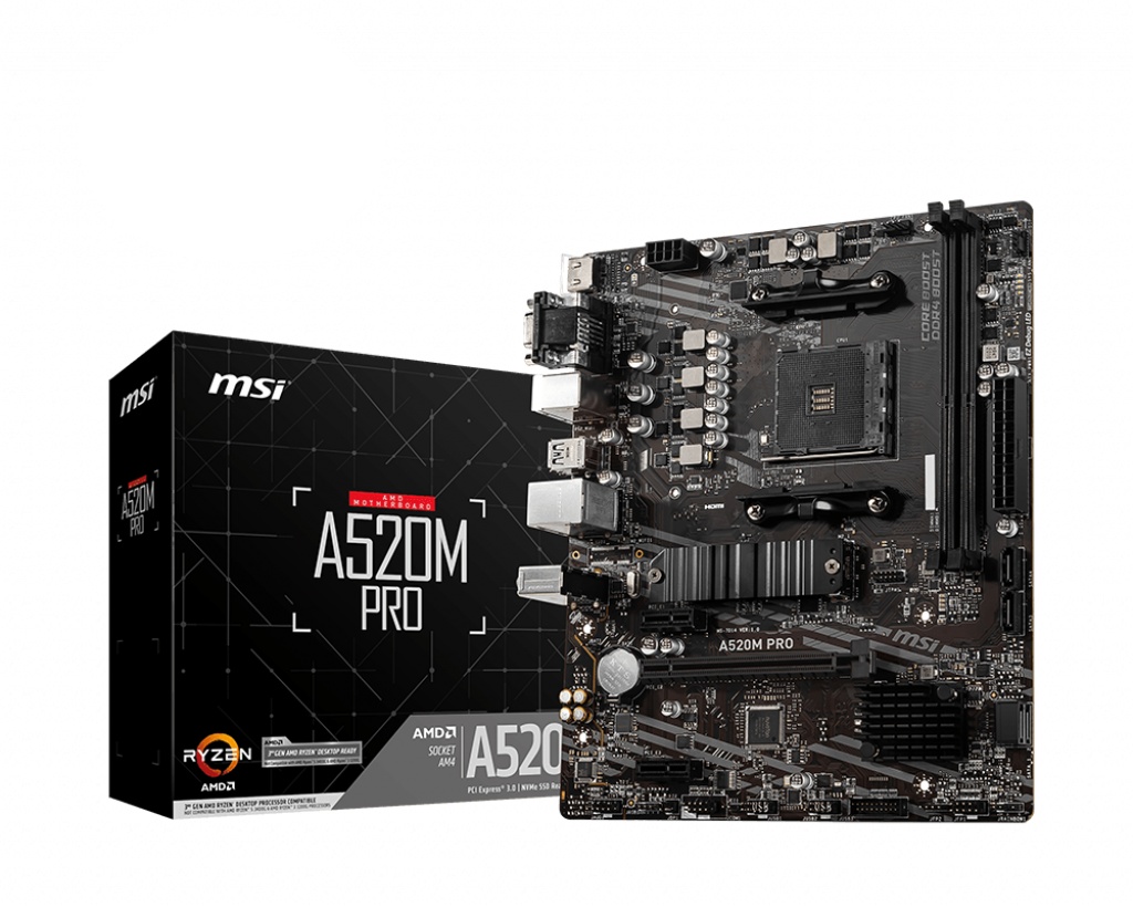 MSI MSI MB AMD A520, A520M PRO, AM4, 2DDR4, 1PCI-Ex16, 1M2, 4SATA3, 6USB3 - MAINBOARD | TecnoCARE.net Sabaudia, Latina, Terracina, San Felice Circeo e Pontinia