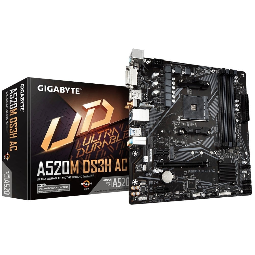 GIGABYTE GIGABYTE A520M DS3H AC scheda madre AMD A520 Socket AM4 micro ATX - COMPONENTI | TecnoCARE.net Sabaudia, Latina, Terracina, San Felice Circeo e Pontinia