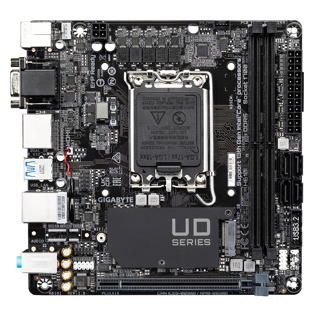 GIGABYTE GIGABYTE H610I scheda madre Intel H610 Express LGA 1700 mini ITX - COMPONENTI | TecnoCARE.net Sabaudia, Latina, Terracina, San Felice Circeo e Pontinia