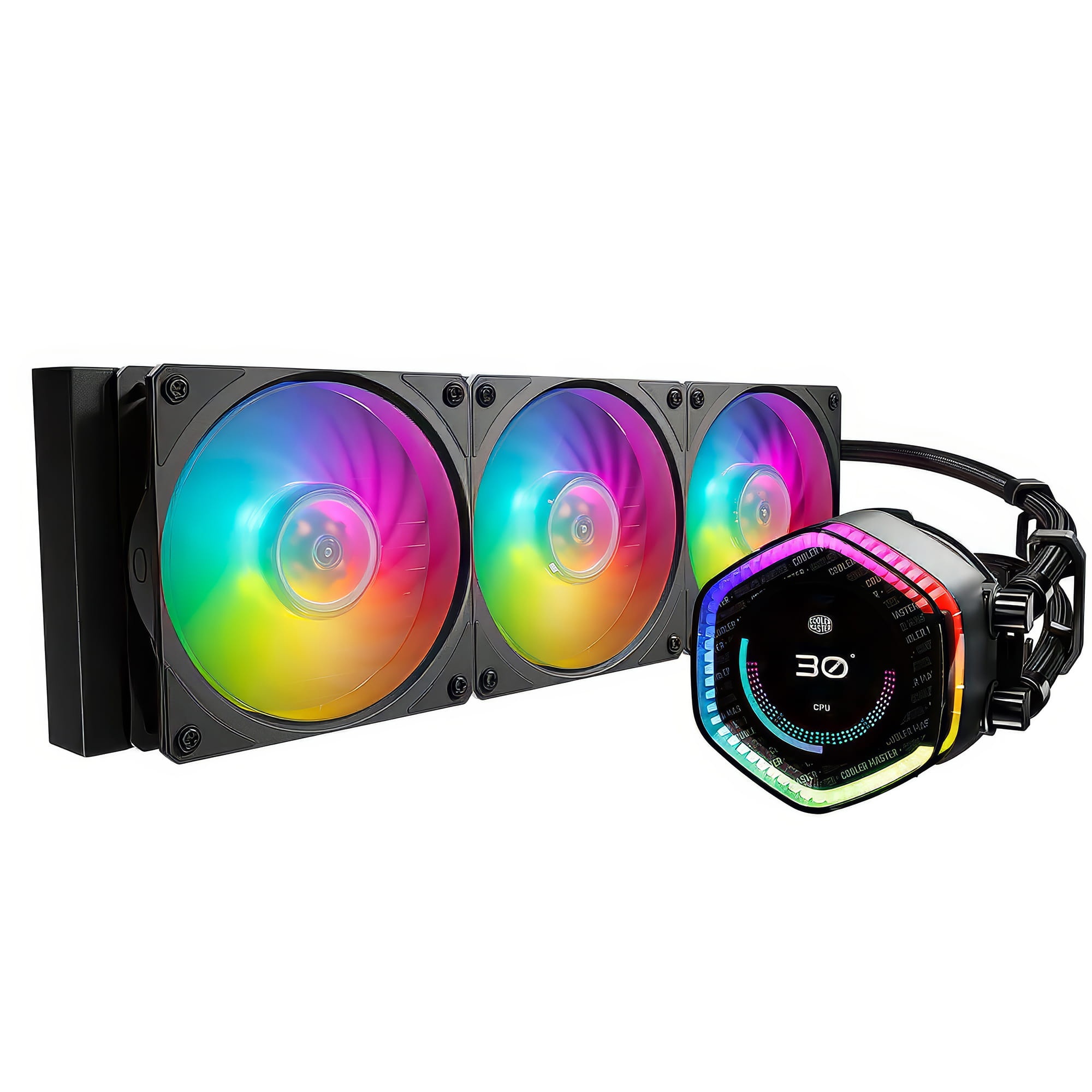 COOLER MASTER COOLER MASTER DISSIPATORE A LIQUIDO 3 VENTOLE MOBIUS 120 ARGB SCHERMO LCD PERS DA 2.1 POLLICI - CPU DISSIPATORI | TecnoCARE.net Sabaudia, Latina, Terracina, San Felice Circeo e Pontinia