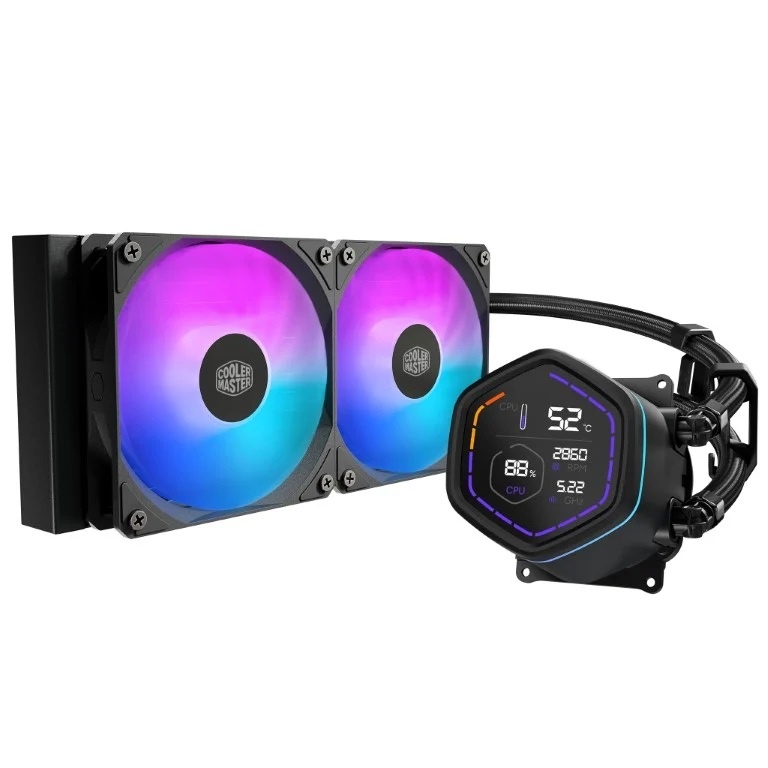 COOLER MASTER COOLER MASTER DISSIPATORE A LIQUIDO  ML CORE NEX DIGITAL 240 BLACK ARGB VENTOLE 2x 120MM DISPLAY LED - CPU DISSIPATORI | TecnoCARE.net Sabaudia, Latina, Terracina, San Felice Circeo e Pontinia