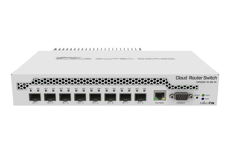 MIKROTIK Mikrotik CRS309-1G-8S+ Gestito Gigabit Ethernet (10/100/1000) Supporto Power over Ethernet (PoE) Bianco - RETI | TecnoCARE.net Sabaudia, Latina, Terracina, San Felice Circeo e Pontinia