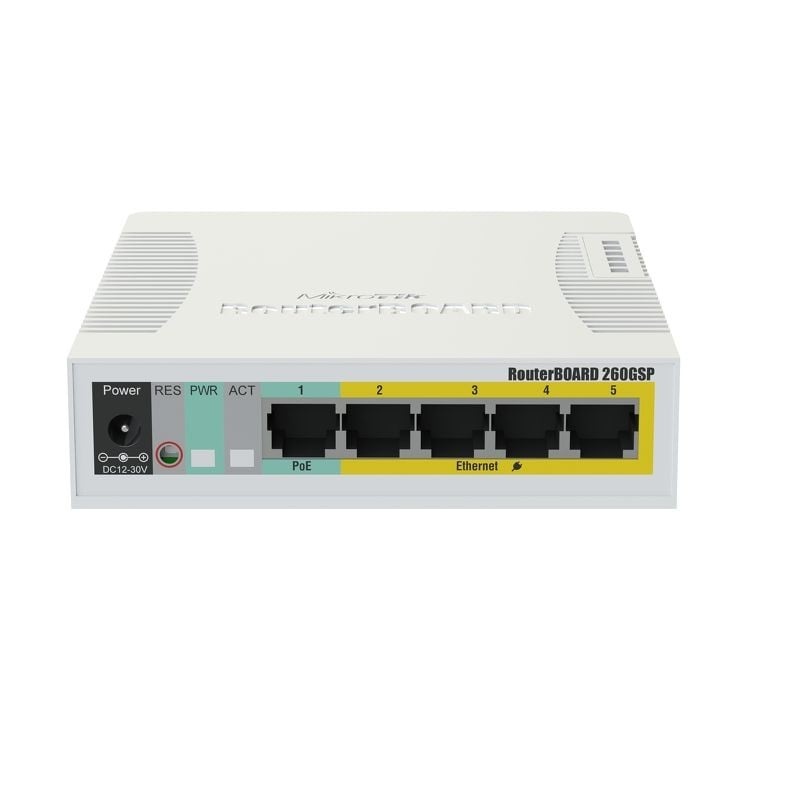 MIKROTIK Mikrotik CSS106-1G-4P-1S switch di rete Gigabit Ethernet (10/100/1000) Supporto Power over Ethernet (PoE) Bianco - RETI | TecnoCARE.net Sabaudia, Latina, Terracina, San Felice Circeo e Pontinia