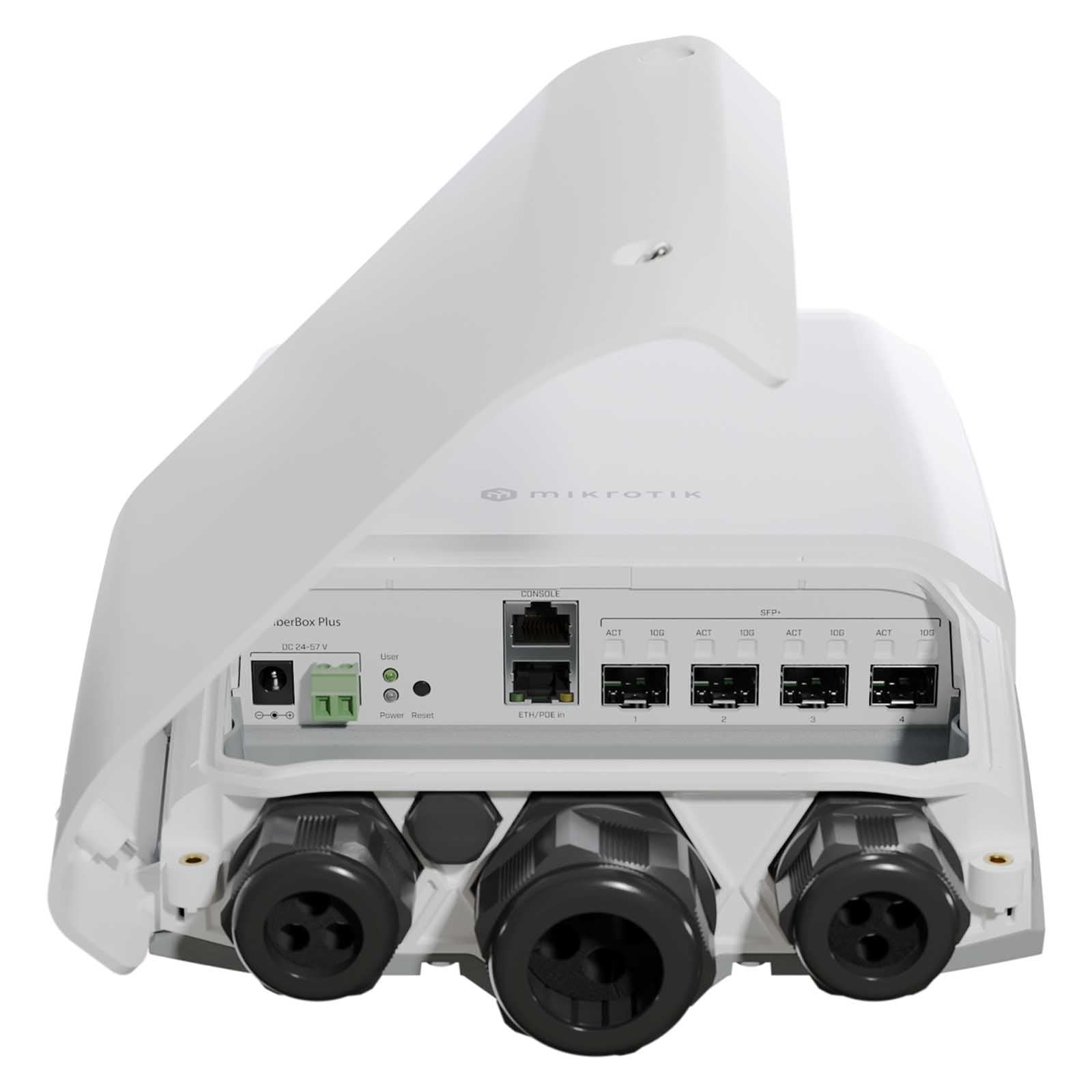 MIKROTIK MikroTik FiberBox Plus, 4x SFP+, 1x Gigabit Ethernet, IP66, RouterOS L5 - RETI | TecnoCARE.net Sabaudia, Latina, Terracina, San Felice Circeo e Pontinia