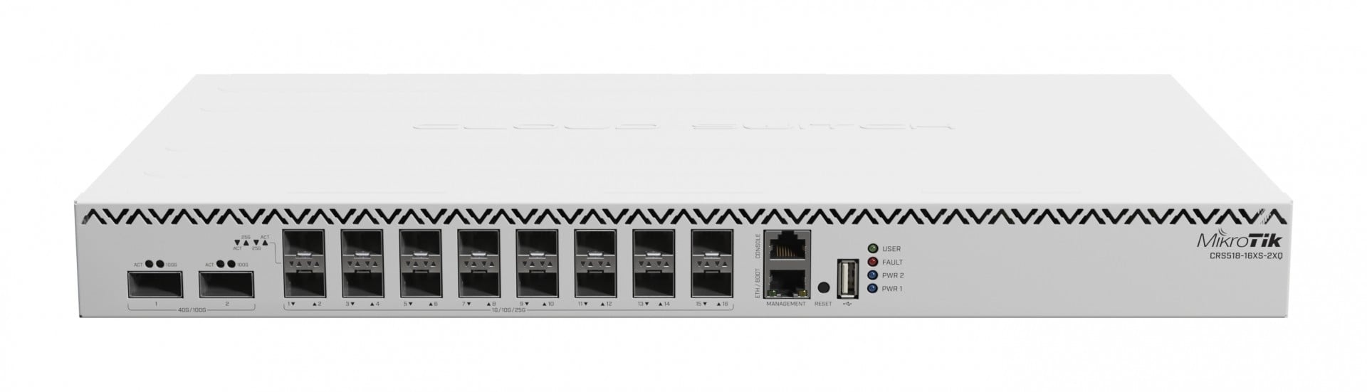 MIKROTIK MikroTik Cloud Router Switch 518-16XS-2XQ-RM, 16x 25G SFP, 2x 100G QSFP, RouterOS L5 - RETI | TecnoCARE.net Sabaudia, Latina, Terracina, San Felice Circeo e Pontinia