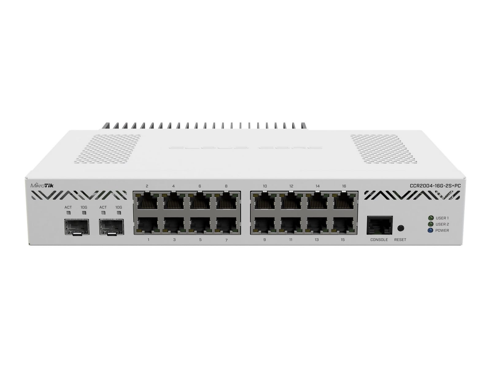 MIKROTIK Mikrotik Cloud Core Router 2004-16G-2S+ with Annapurna Labs Alpine v2 CPU with 4x ARMv8-A Cortex-A57 cores running at 1.7GHz, 4GB of DDR4 RAM, 128MB NAND storag - RETI | TecnoCARE.net Sabaudia, Latina, Terracina, San Felice Circeo e Pontinia