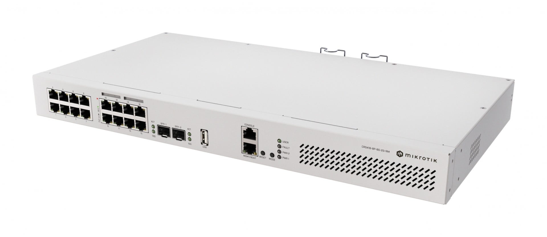 MIKROTIK Mikrotik CRS418-8P-8G-2S+RM Cloud Router/Sw L2/L3 Gigabit Ethernet (10/100/1000) Supporto Power over Ethernet (PoE) 1U - RETI | TecnoCARE.net Sabaudia, Latina, Terracina, San Felice Circeo e Pontinia