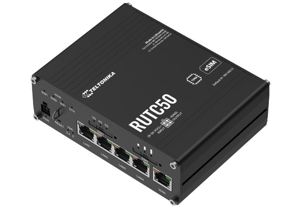 TELTONIKA Teltonika RUTC50 router wireless Gigabit Ethernet Dual-band (2.4 GHz/5 GHz) 5G Nero - RETI | TecnoCARE.net Sabaudia, Latina, Terracina, San Felice Circeo e Pontinia