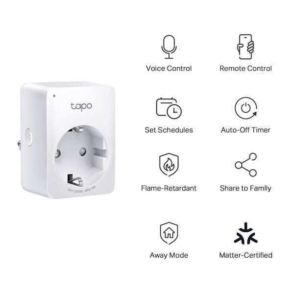 TP-LINK TP-Link TAPO P100M presa intelligente 2300 W Casa, Ufficio Bianco - DISPOSITIVI SMART PER LA CASA | TecnoCARE.net Sabaudia, Latina, Terracina, San Felice Circeo e Pontinia