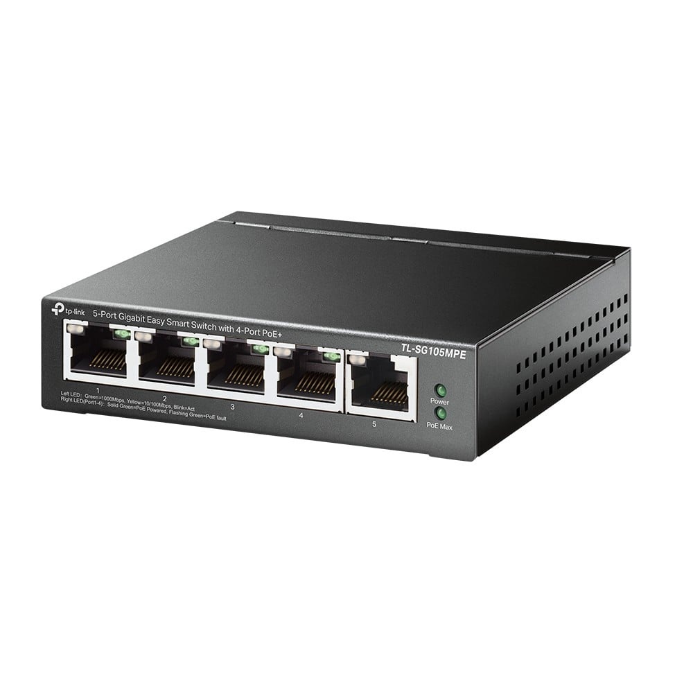 TP-LINK TP-Link TL-SG105MPE switch di rete L2 Gigabit Ethernet (10/100/1000) Supporto Power over Ethernet (PoE) Nero - RETI | TecnoCARE.net Sabaudia, Latina, Terracina, San Felice Circeo e Pontinia