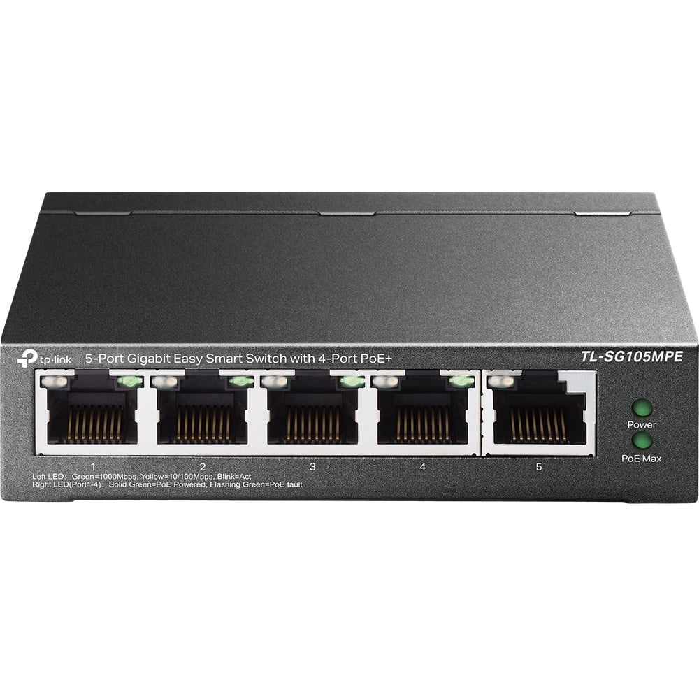 TP-LINK TP-Link TL-SG105MPE switch di rete L2 Gigabit Ethernet (10/100/1000) Supporto Power over Ethernet (PoE) Nero - RETI | TecnoCARE.net Sabaudia, Latina, Terracina, San Felice Circeo e Pontinia