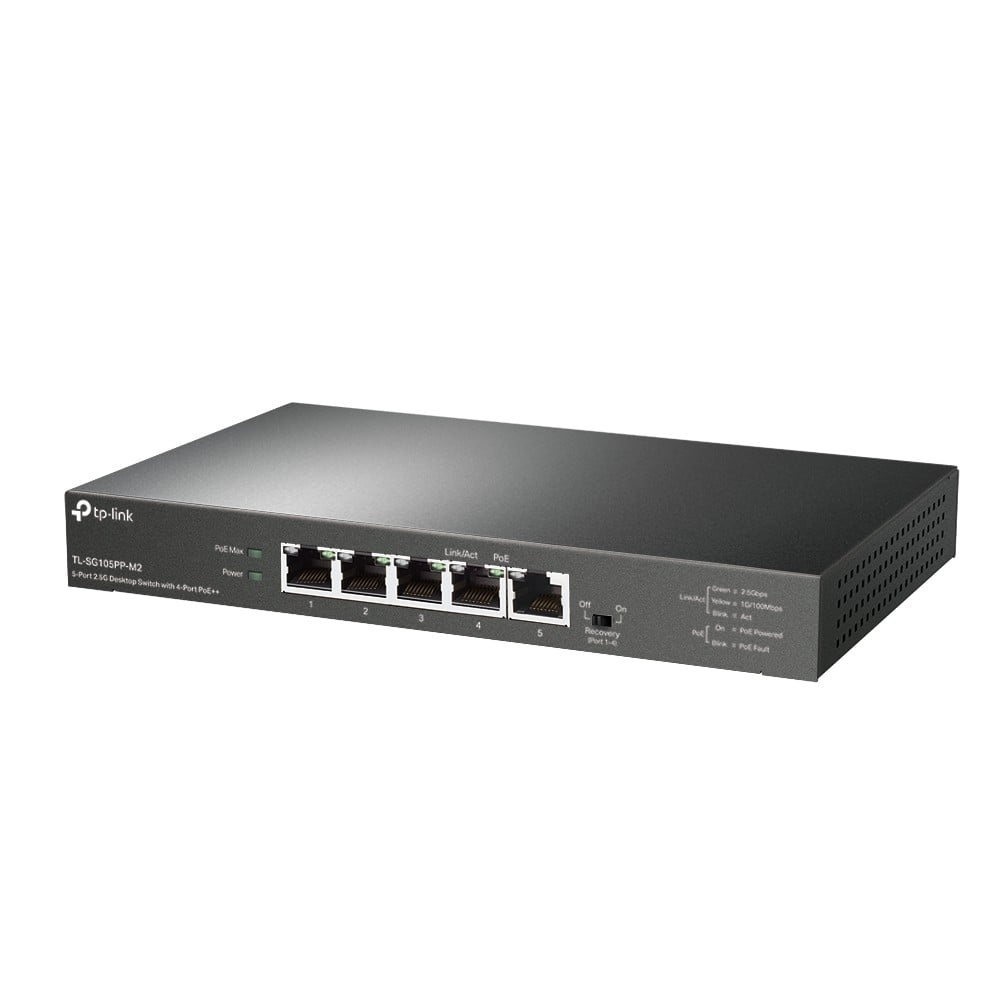 TP-LINK TP-Link TL-SG105PP-M2 switch di rete Non gestito Gigabit Ethernet (10/100/1000) Supporto Power over Ethernet (PoE) Nero - RETI | TecnoCARE.net Sabaudia, Latina, Terracina, San Felice Circeo e Pontinia