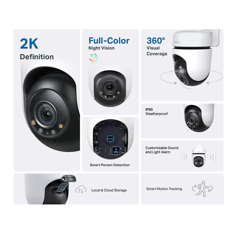 TP-LINK TP-Link Tapo C510W Cupola Telecamera di sicurezza IP Interno e esterno 2304 x 1296 Pixel Soffitto - SISTEMI DI SORVEGLIANZA | TecnoCARE.net Sabaudia, Latina, Terracina, San Felice Circeo e Pontinia